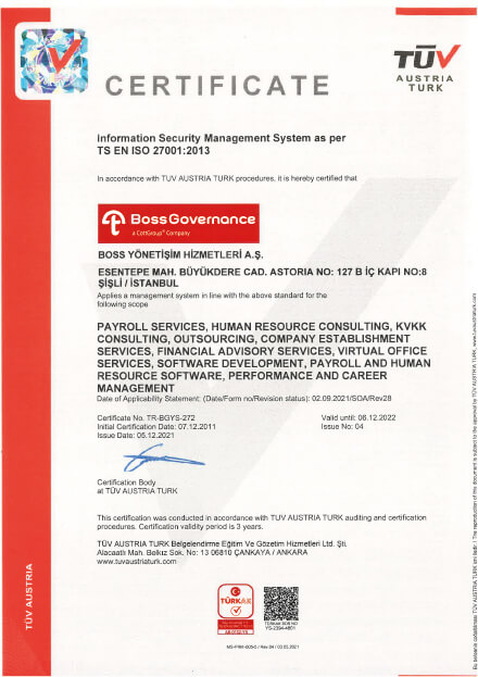 Bordromat - ISO 27001
