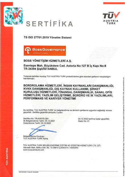 Bordromat - ISO 27701